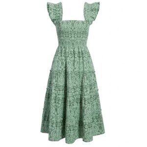 Hill House Ellie Nap Dress in Green Jacquard
